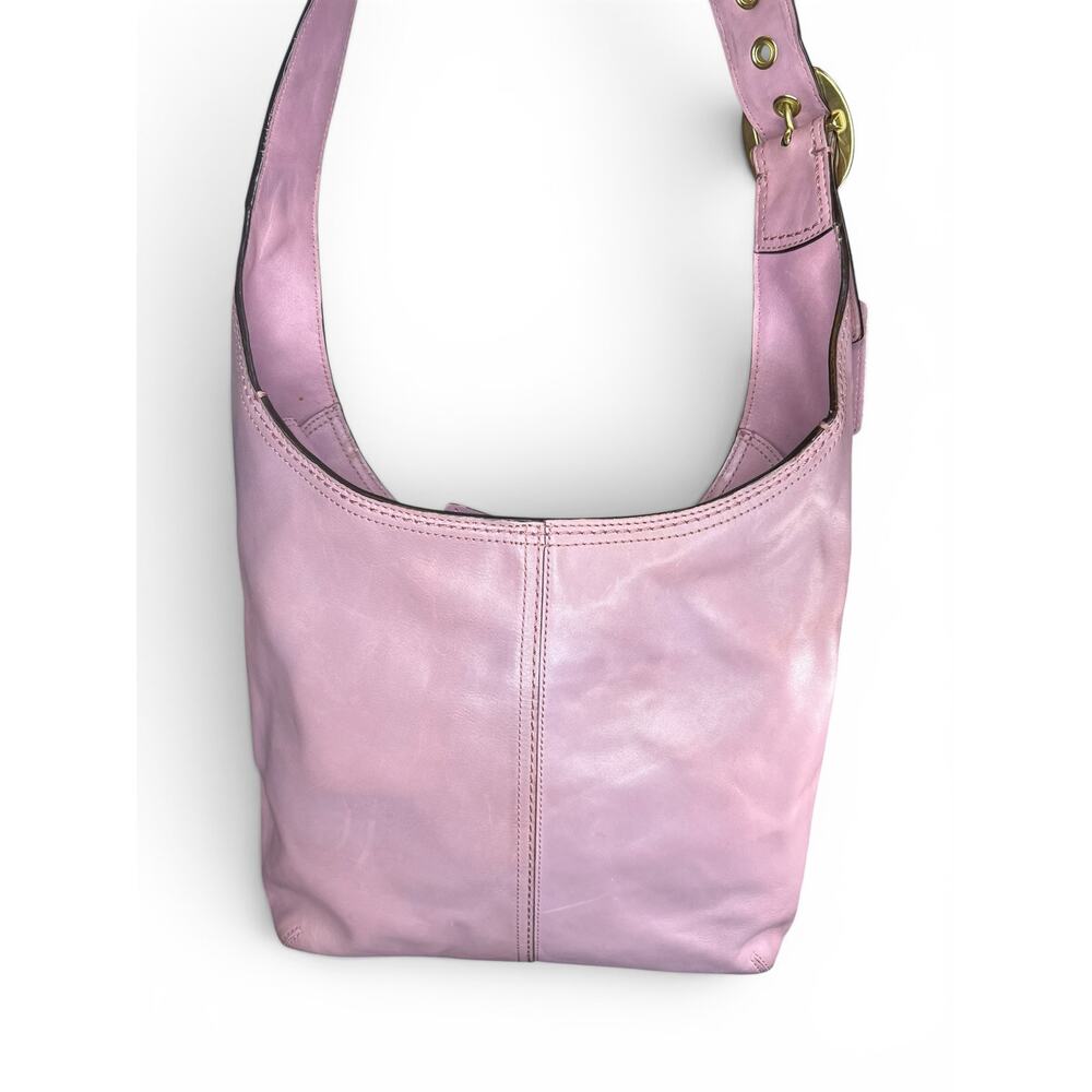 RARE Vintage Coach Bleecker Sophie Lavender Leather Hobo Bag Tattersall 12406 - Picture 8 of 16